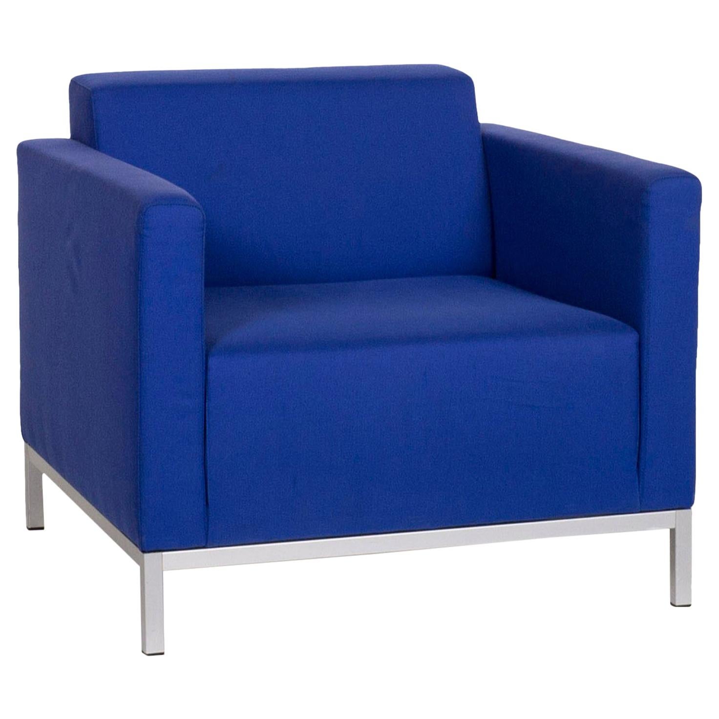MDF Italia Fabric Armchair Blue For Sale