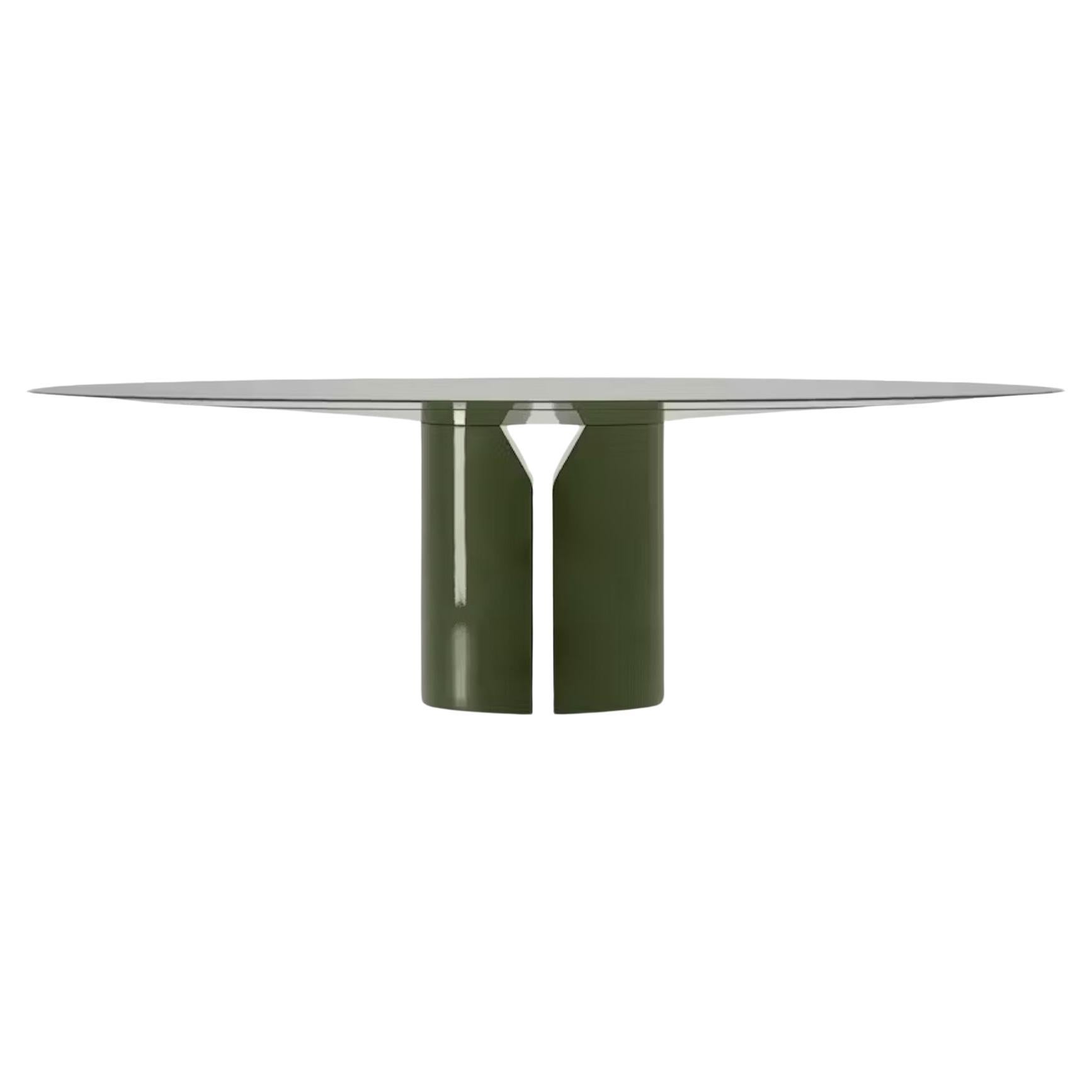 MDF Italia Glossy Green Oval NVL Table  by Jean Nouvel Design in STOCK For Sale