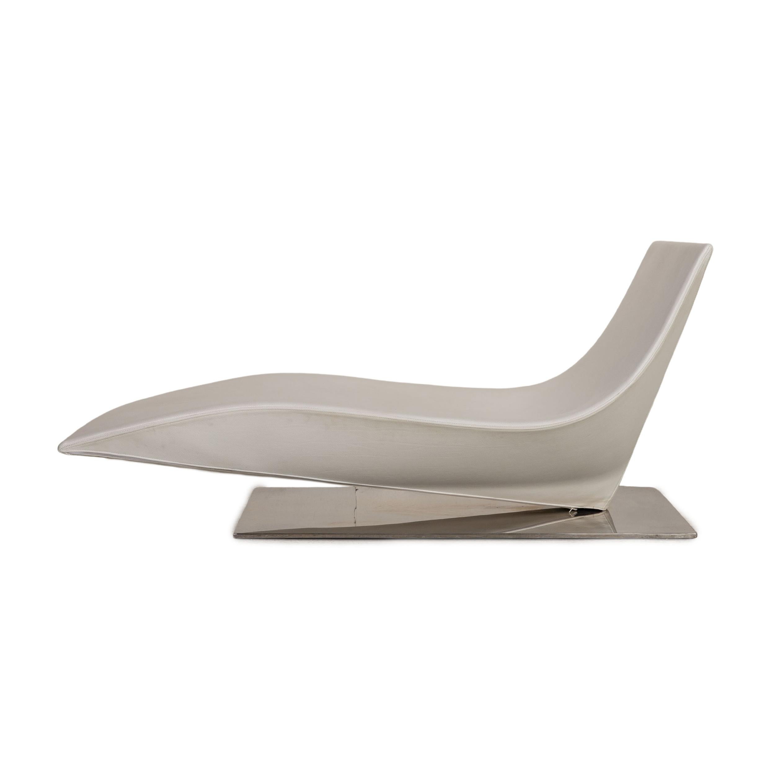 Mdf Italia Lofty Leather Lounger White For Sale 4