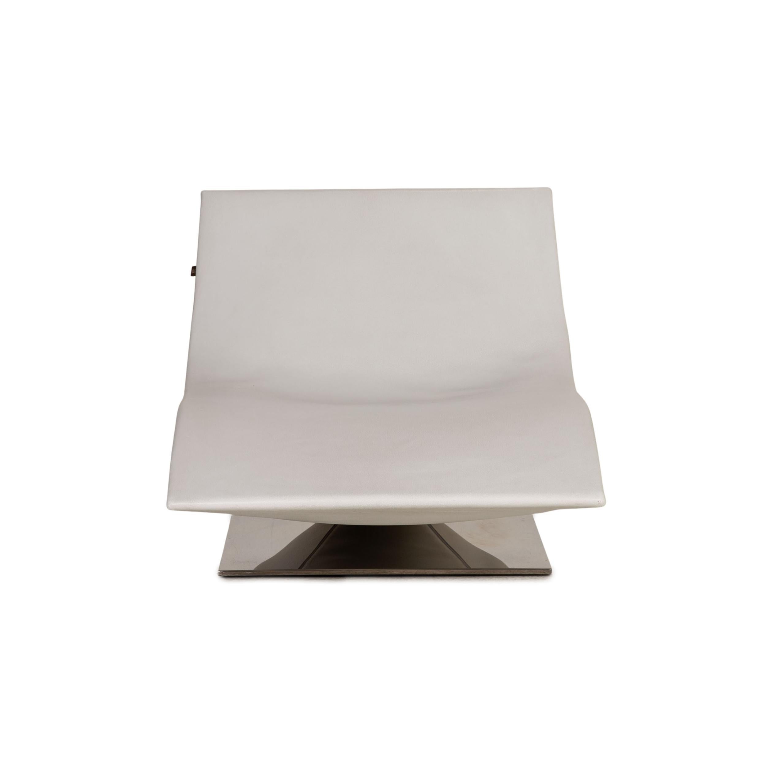Mdf Italia Lofty Leather Lounger White For Sale 1
