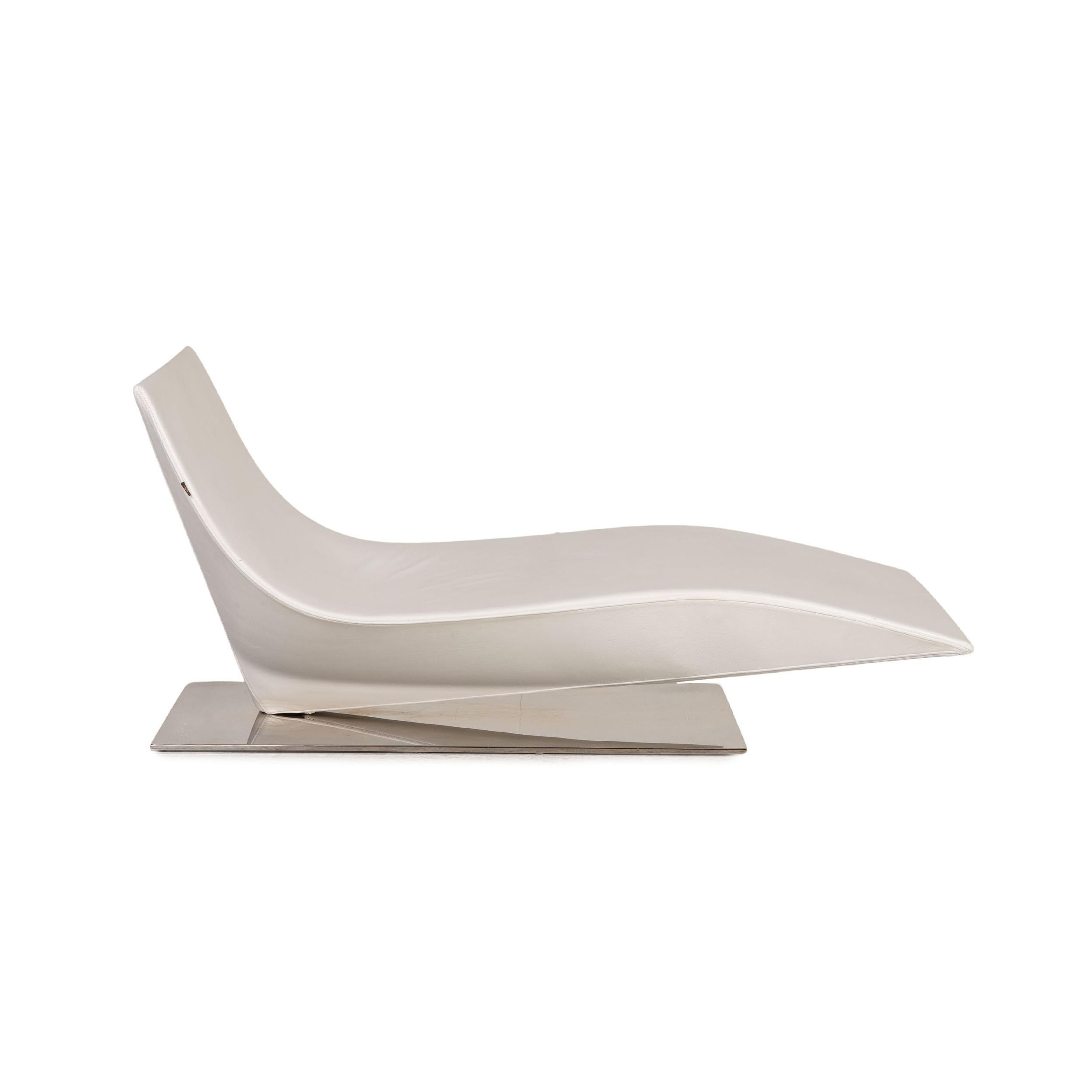 Mdf Italia Lofty Leather Lounger White For Sale 2