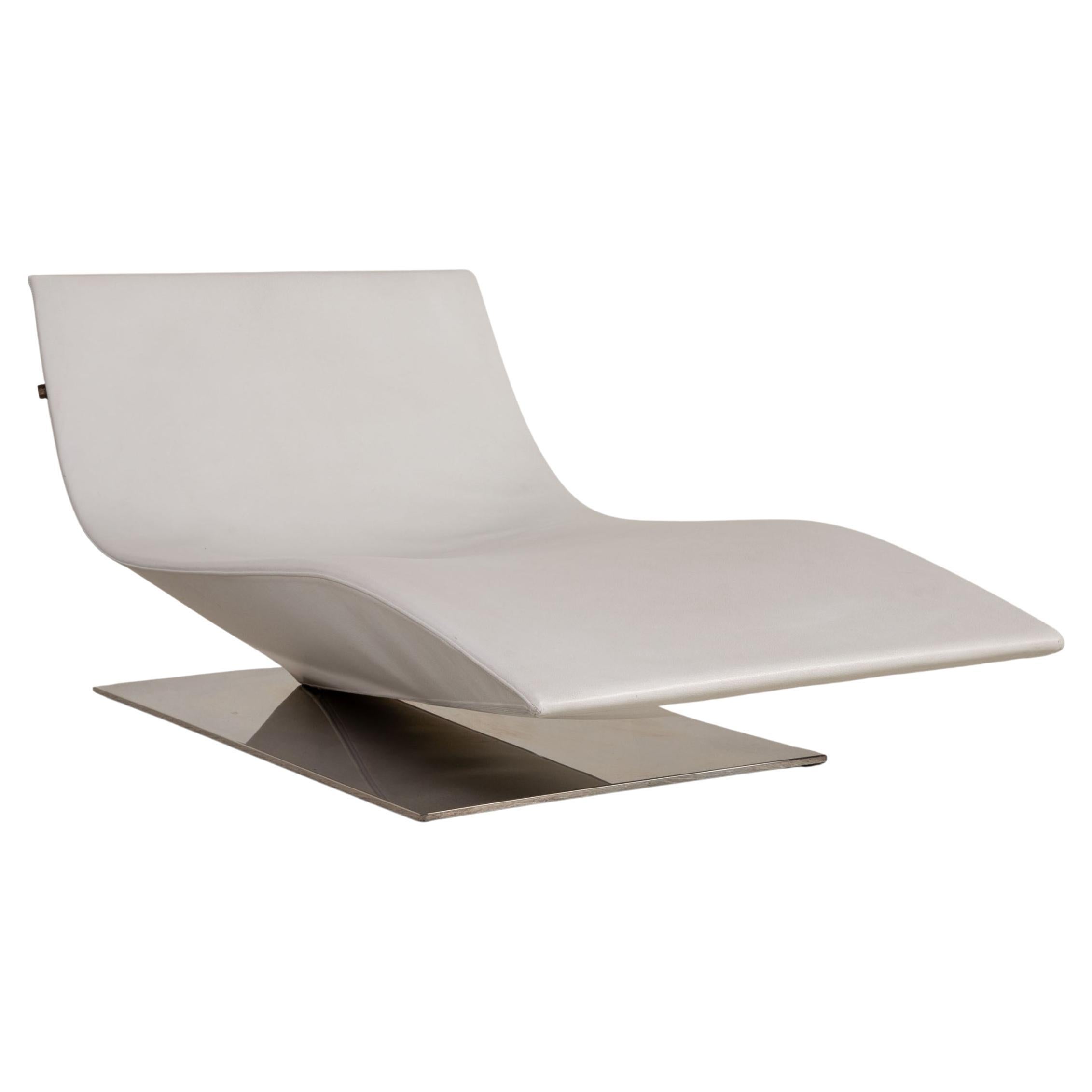 Mdf Italia Lofty Leather Lounger White For Sale