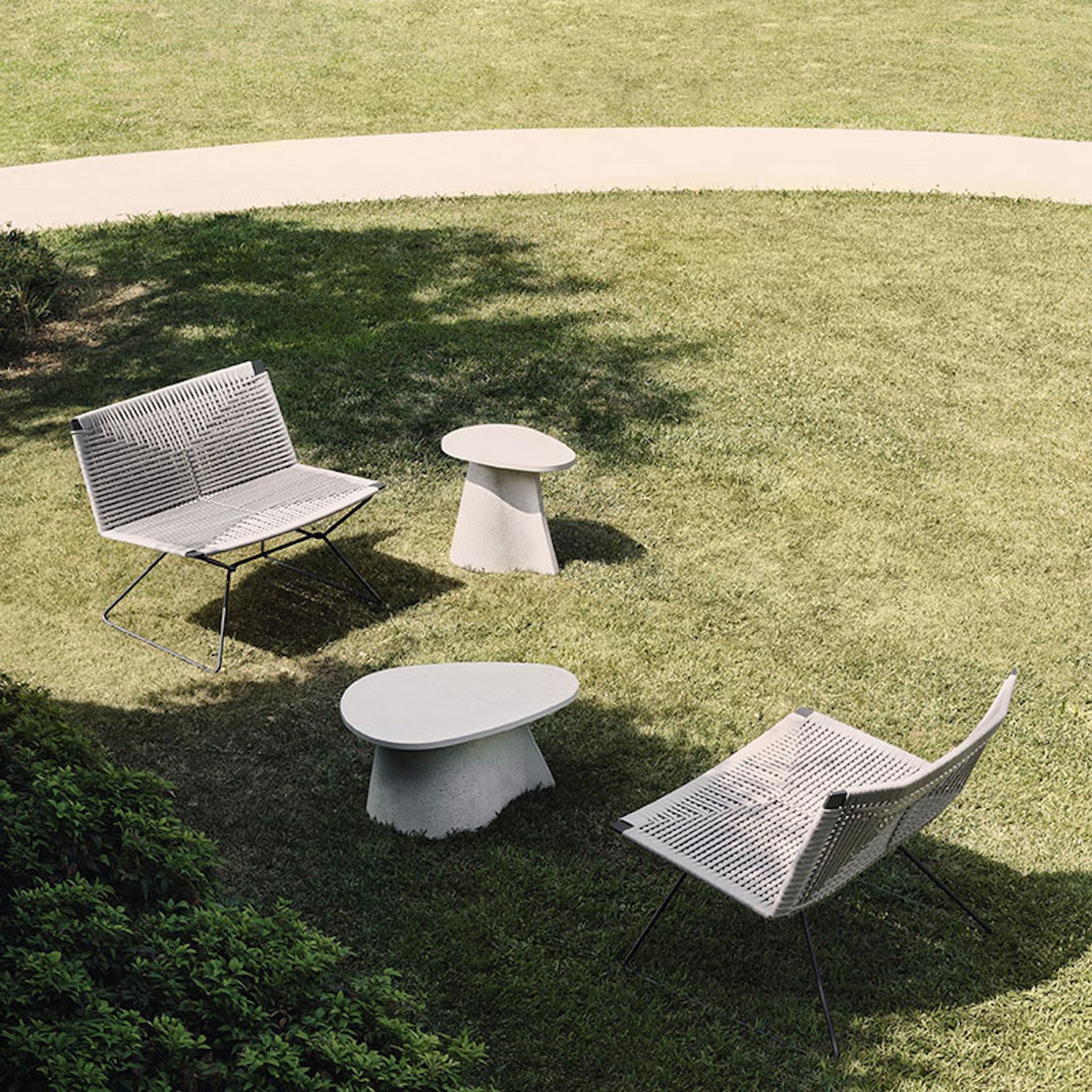 Italian MDF Italia Set of Three Cement Fossil Low Tables Indoor / Outdoor by Xavier Lust For Sale