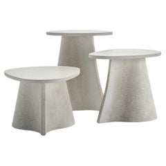 MDF Italia Set de trois tables basses en ciment fossile Indoor / Outdoor par Xavier Lust