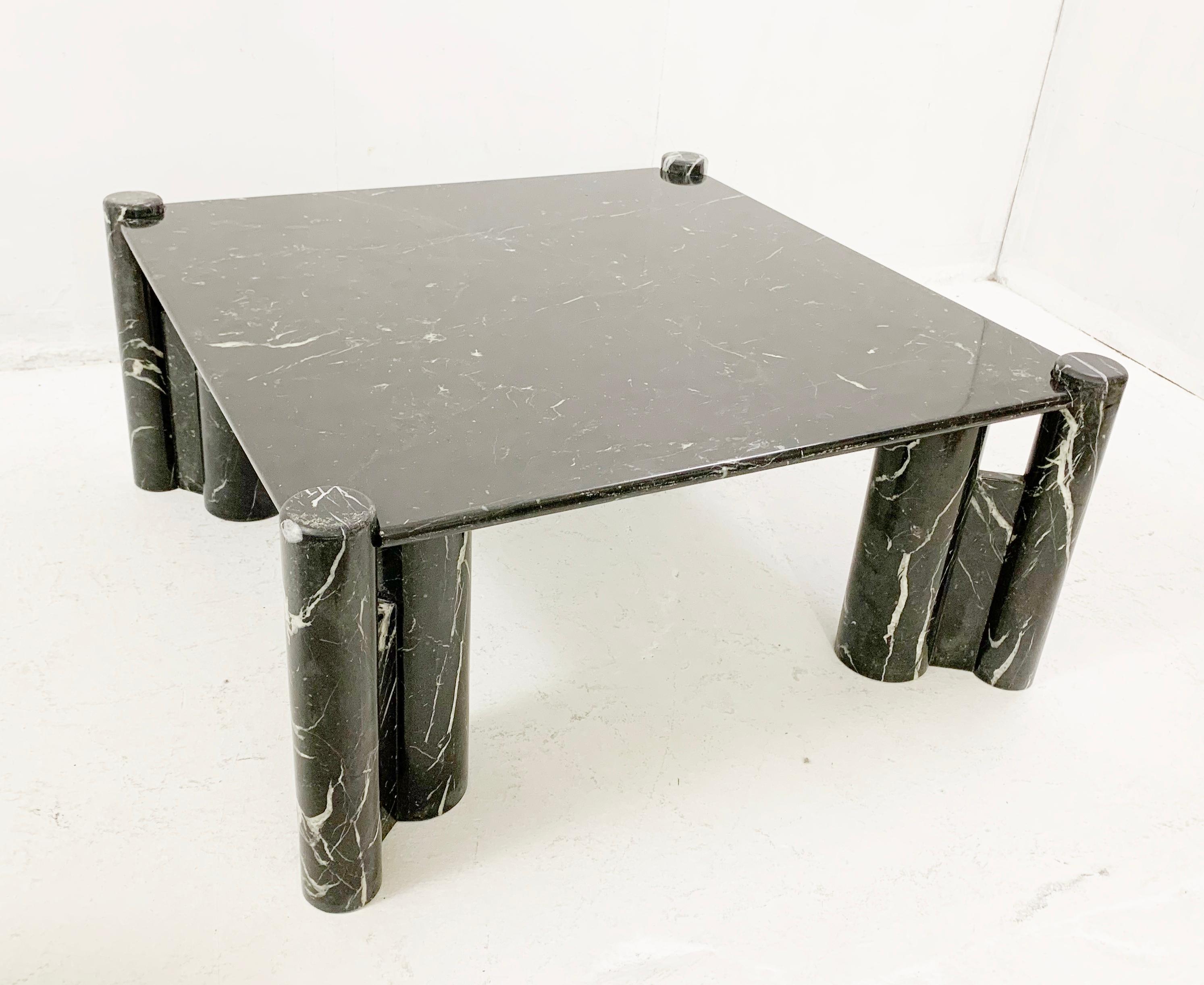 Mid-Century Black Marble Square Coffee Table, 1970s For Sale 2