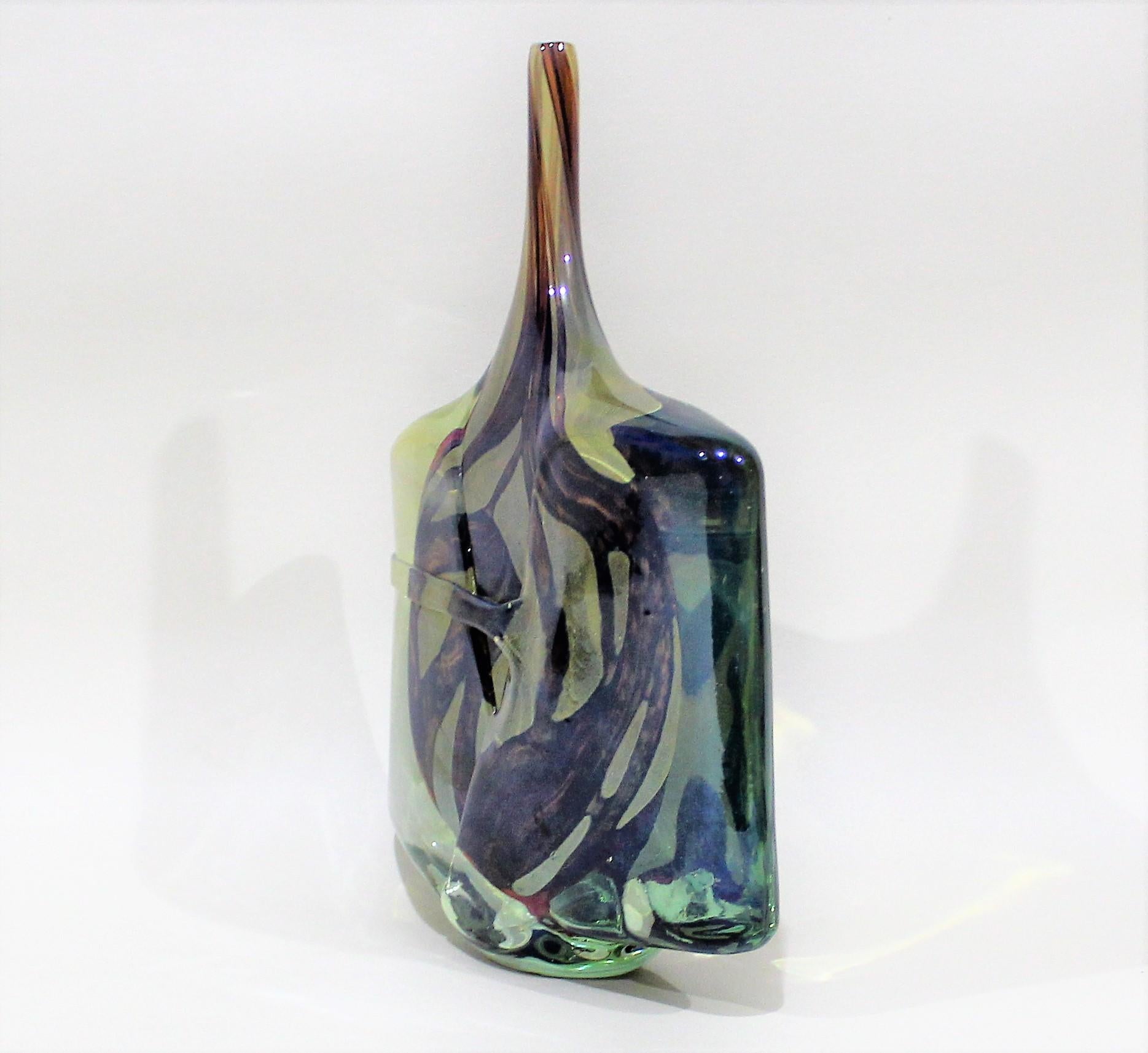 XX secolo Vaso in vetro artistico Mdina Glass in vendita