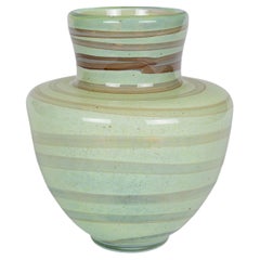 Handcrafted Mdina Art Glass Vase by Michael Harris, Sea Foam Green