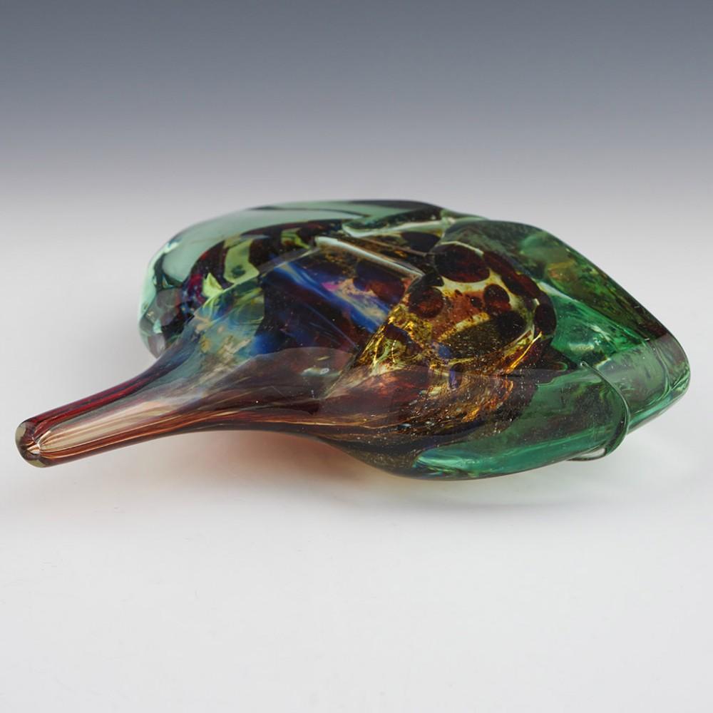 Glass Mdina Fish Vase Signed Eric Dobson, 1977