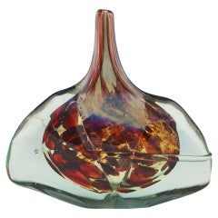 Vaso per pesci di Mdina firmato Eric Dobson, 1977