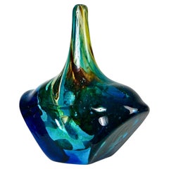 Vintage Mdina Glass Axe Fish Vase Signed & Dated 1979 Joseph Said