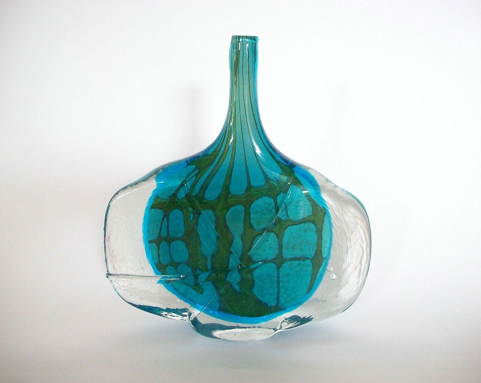 Maltese Mdina Glass/MDG, Mid-Century Studio Glass Fish Vase, Unsigned, Malta, C.1970