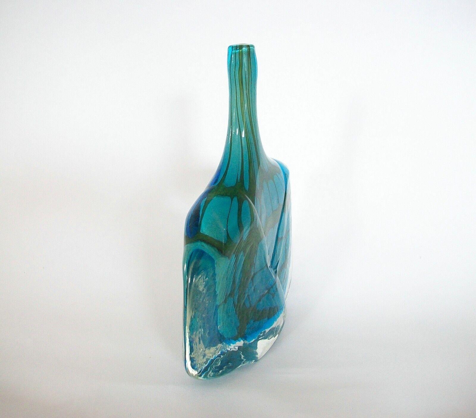 20th Century Mdina Glass/MDG, Mid-Century Studio Glass Fish Vase, Unsigned, Malta, C.1970