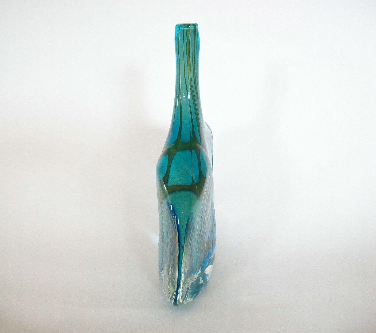 Art Glass Mdina Glass/MDG, Mid-Century Studio Glass Fish Vase, Unsigned, Malta, C.1970