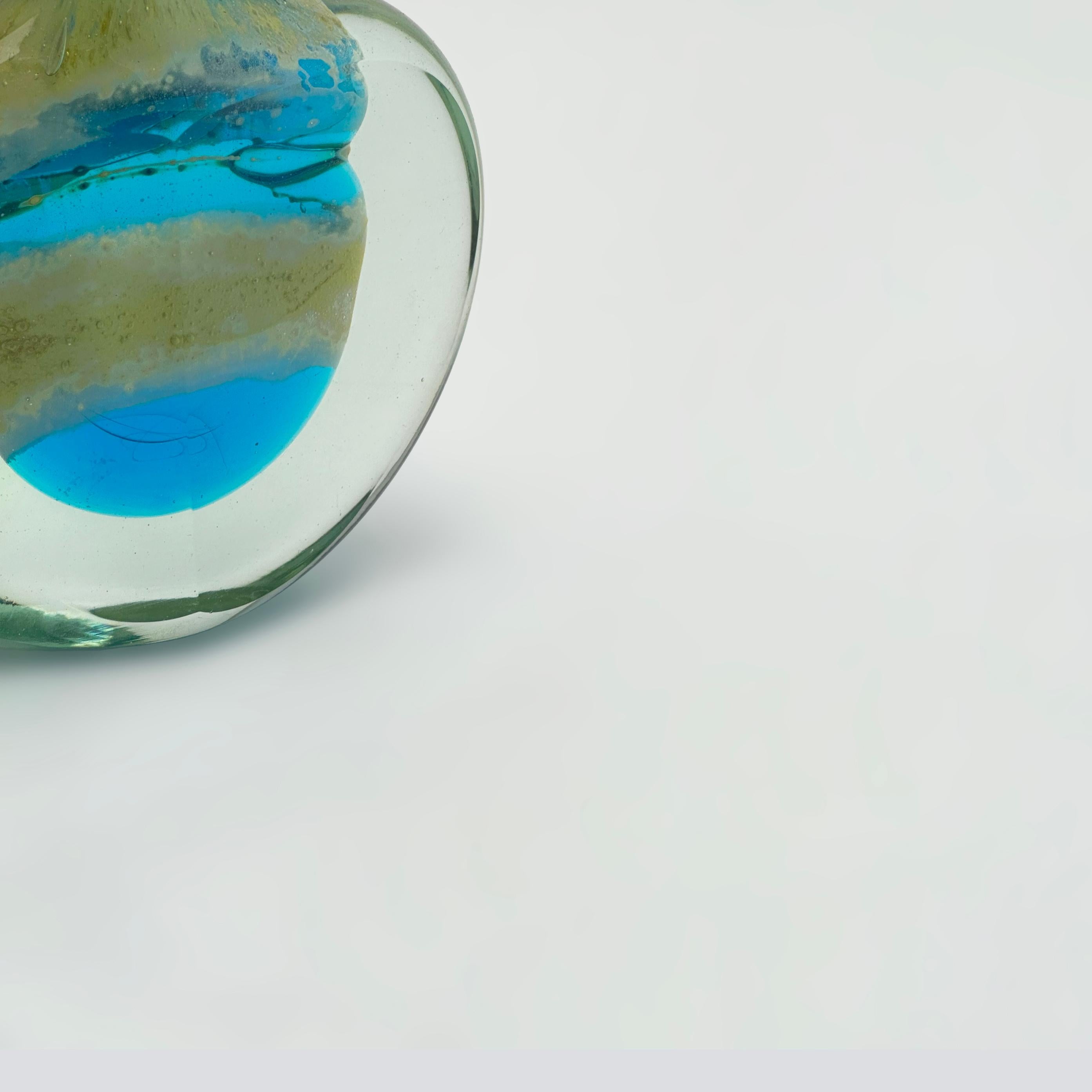 Mdina Glass 'Sand and Sea' Lollipop Vase, Malta, c. 1970s In Good Condition For Sale In Glasgow, GB