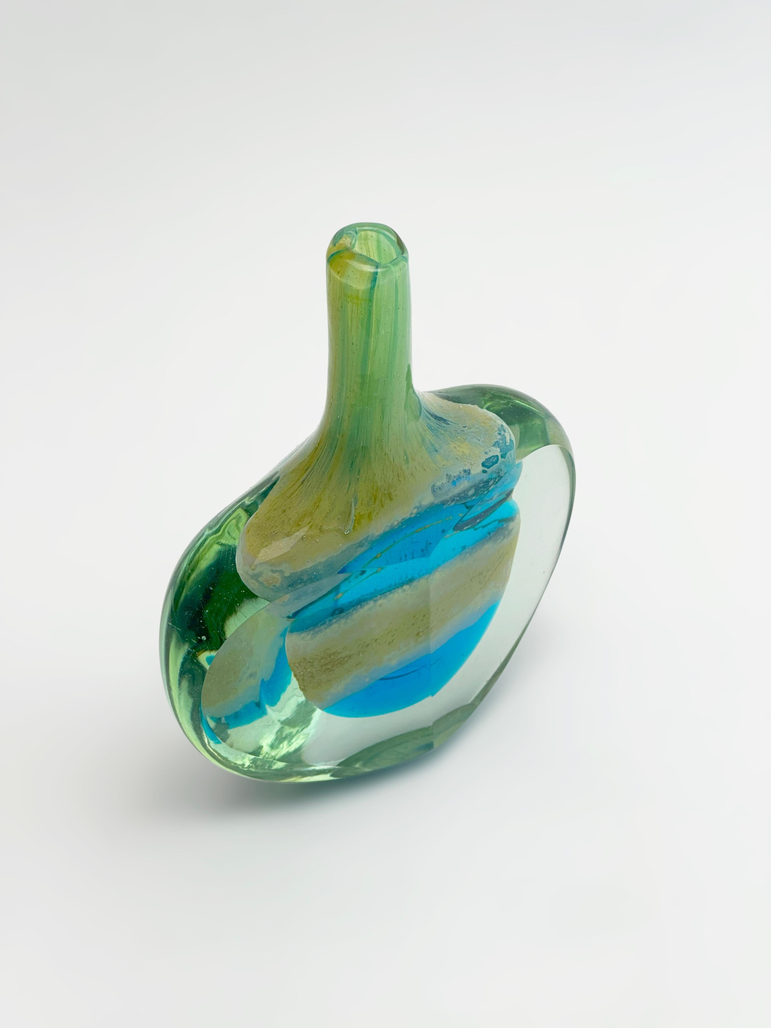 Mdina Glass 'Sand and Sea' Lollipop Vase, Malta, c. 1970s For Sale 1