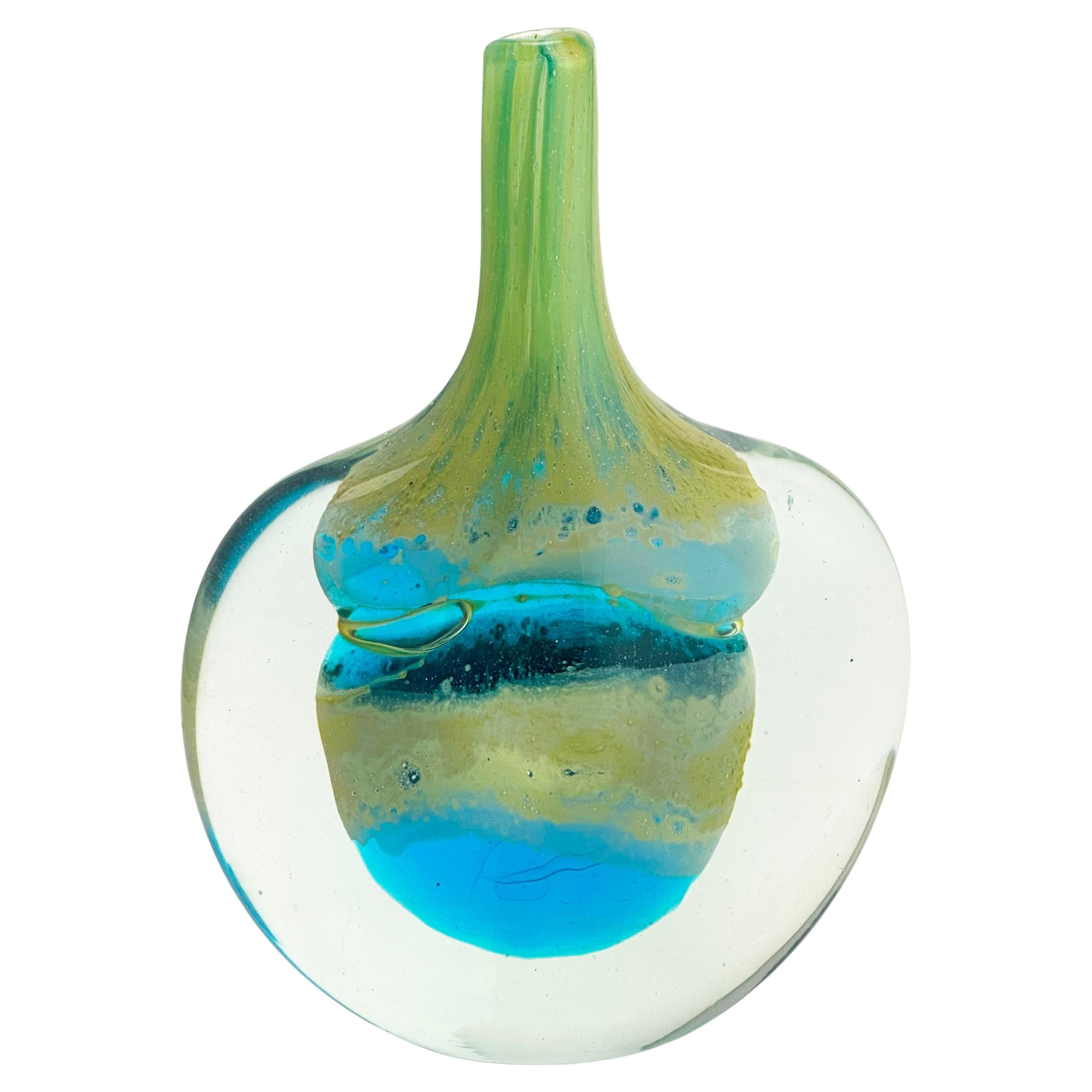 Mdina Glass 'Sand and Sea' Lollipop Vase, Malta, c. 1970s