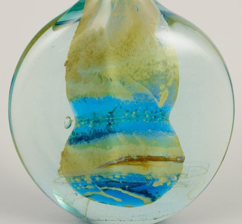 Maltais Mdina, Malte. Vase unique en verre d'art. Environ 1970 en vente