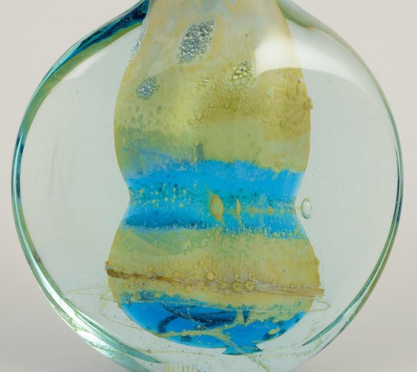 Mdina, Malte. Vase unique en verre d'art. Environ 1970 Excellent état - En vente à Copenhagen, DK