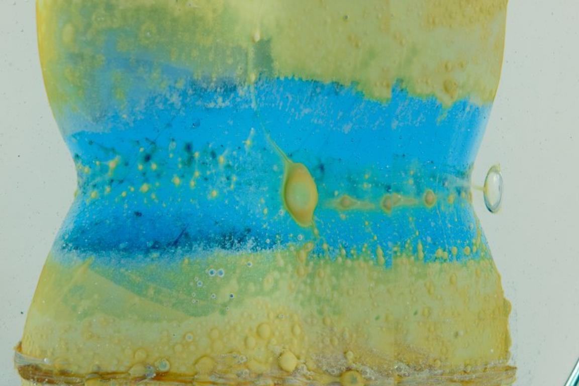 Verre d'art Mdina, Malte. Vase unique en verre d'art. Environ 1970 en vente