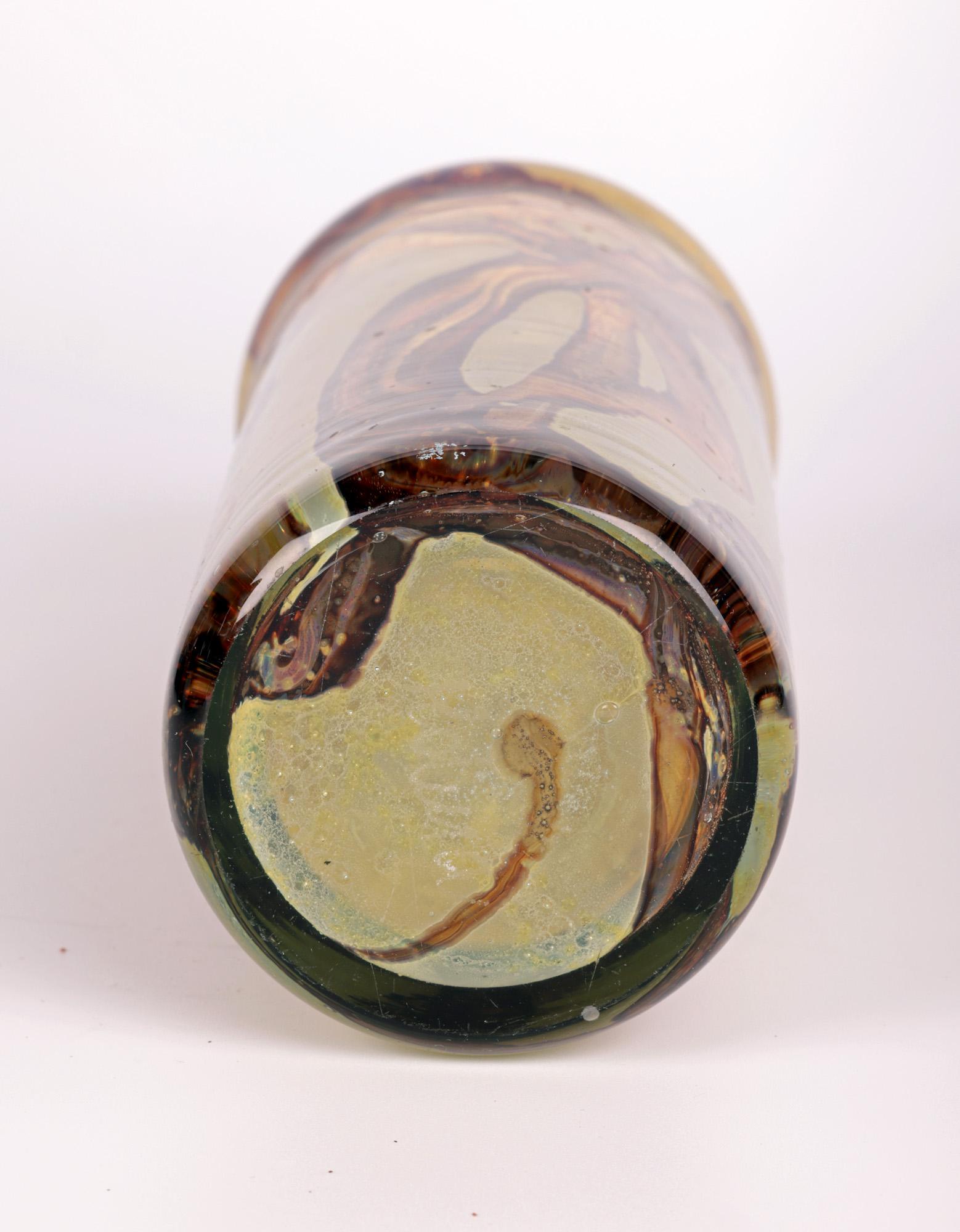 Mdina Maltese Art Glass Brown Swirl Decanter by Michael Harris 9