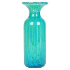 Vase en verre d'art de Malte bleu extensible en sable Mdina