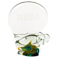 Vintage Mdina Maltese Designer Glass Paperweight  
