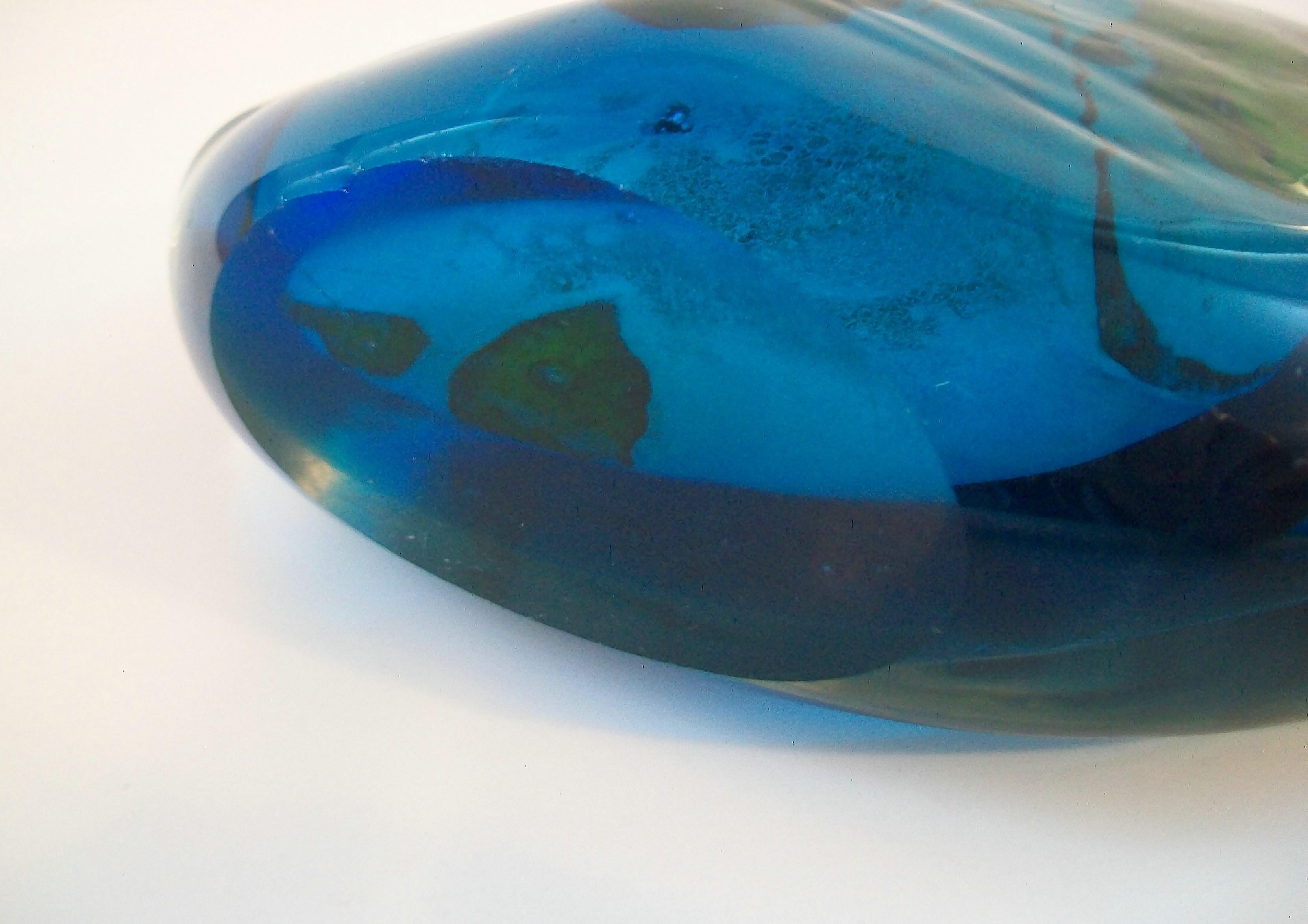 MDINA - MICHAEL HARRIS - Glass Fish Vase - Unsigned - Malta - Circa 1970's 3