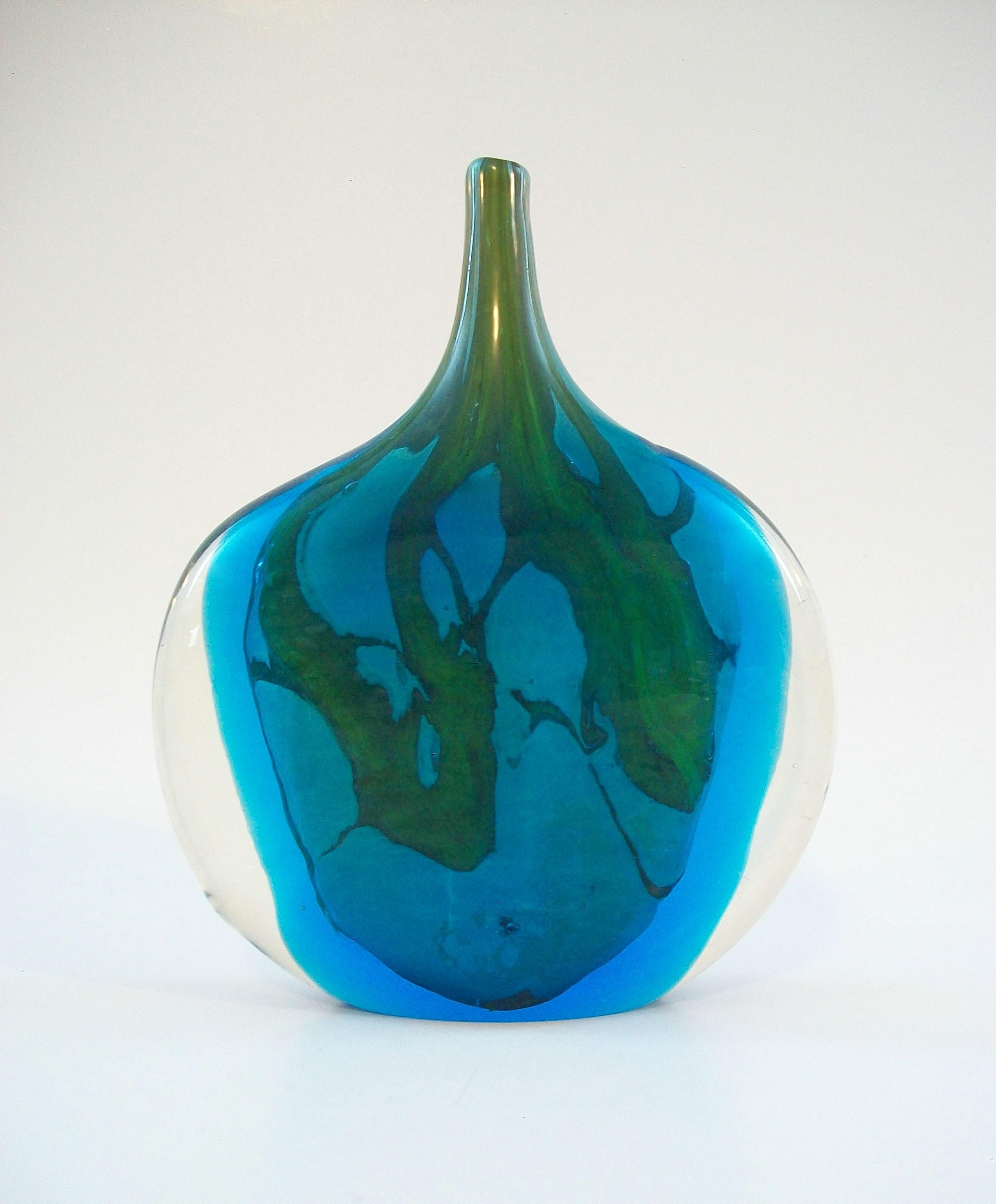 Mid-Century Modern MDINA - MICHAEL HARRIS - Glass Fish Vase - Unsigned - Malta - Circa 1970's For Sale