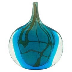 Retro MDINA - MICHAEL HARRIS - Glass Fish Vase - Unsigned - Malta - Circa 1970's