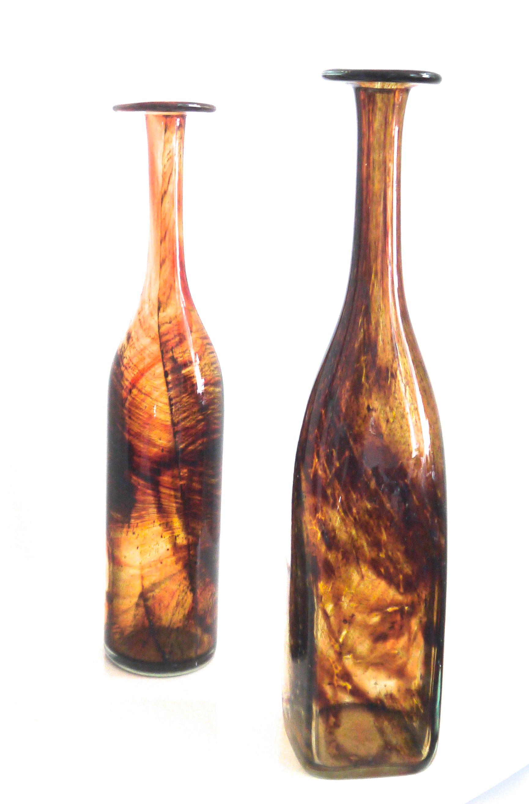 Mdina 'Tortoiseshell' Art Glass Collection 1970s Signed Michael Harris In Good Condition For Sale In Halstead, GB