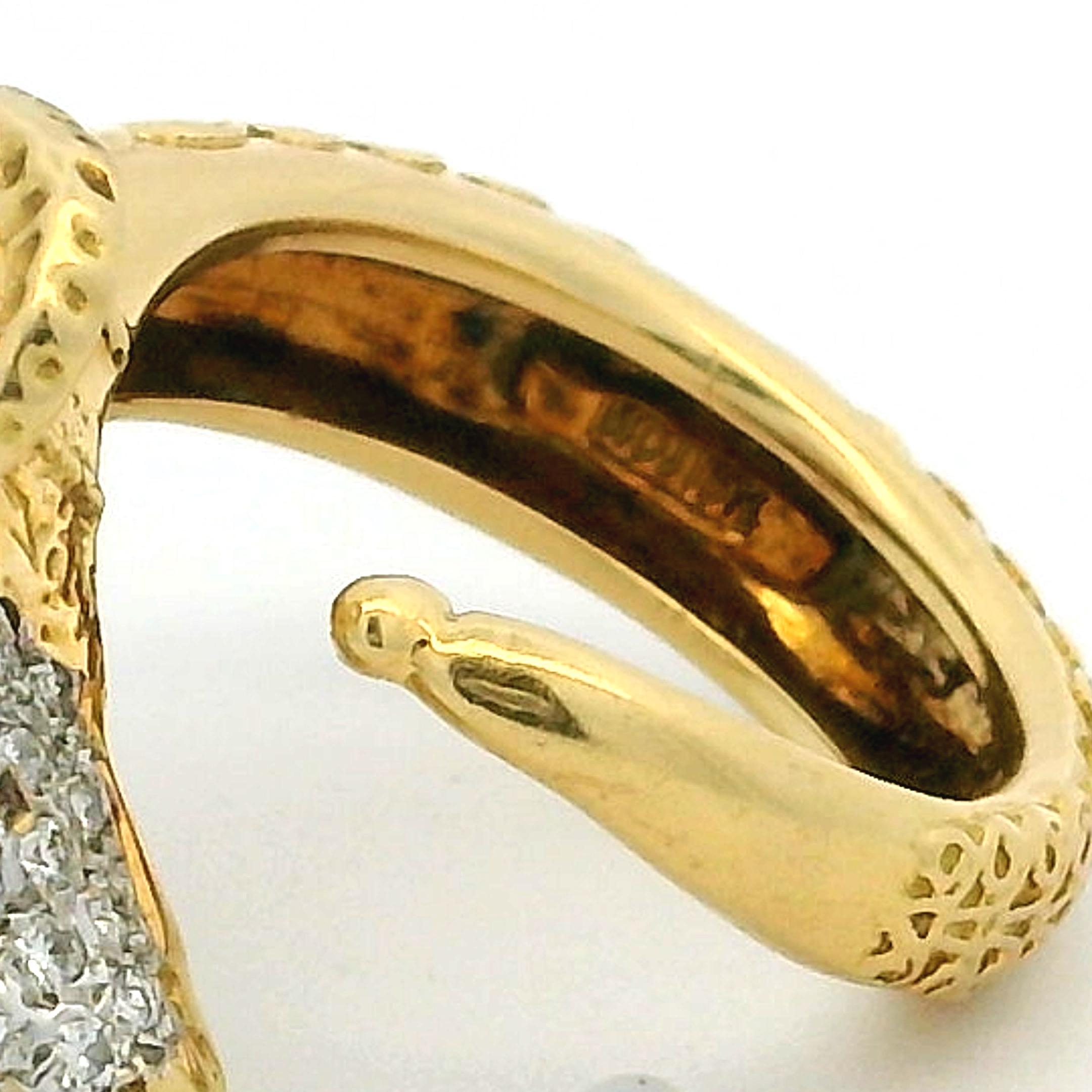 MDJ Jewels Bague tête de bélier en or jaune 18 carats avec diamants marquises et pavés en vente 7