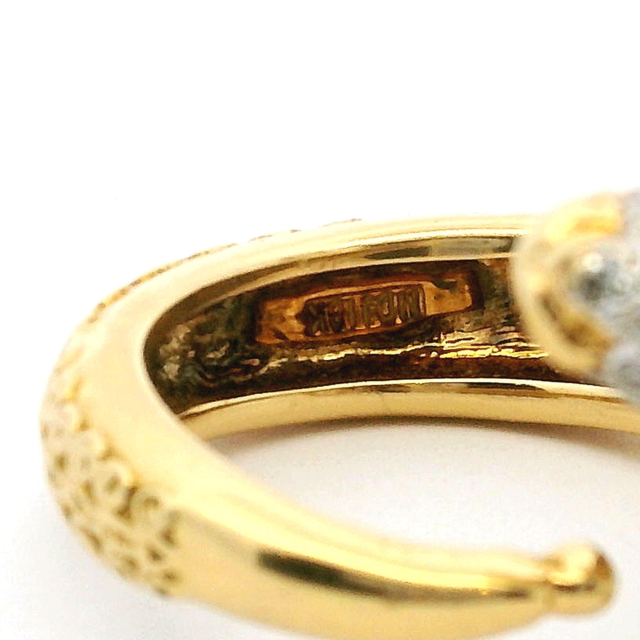 MDJ Jewels Bague tête de bélier en or jaune 18 carats avec diamants marquises et pavés en vente 9
