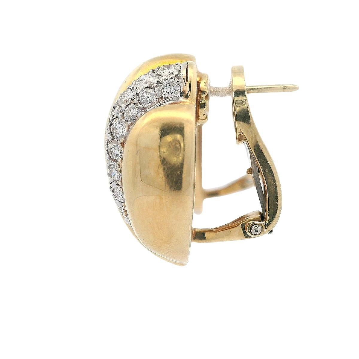 MDJ Mid-Century-Ohrringe aus 18 Karat Gold mit 2,05 Karat Diamanten (Modernistisch) im Angebot