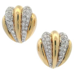 MDJ Mid-century 18kt gold Earrings with 2.05 Cts in Diamonds