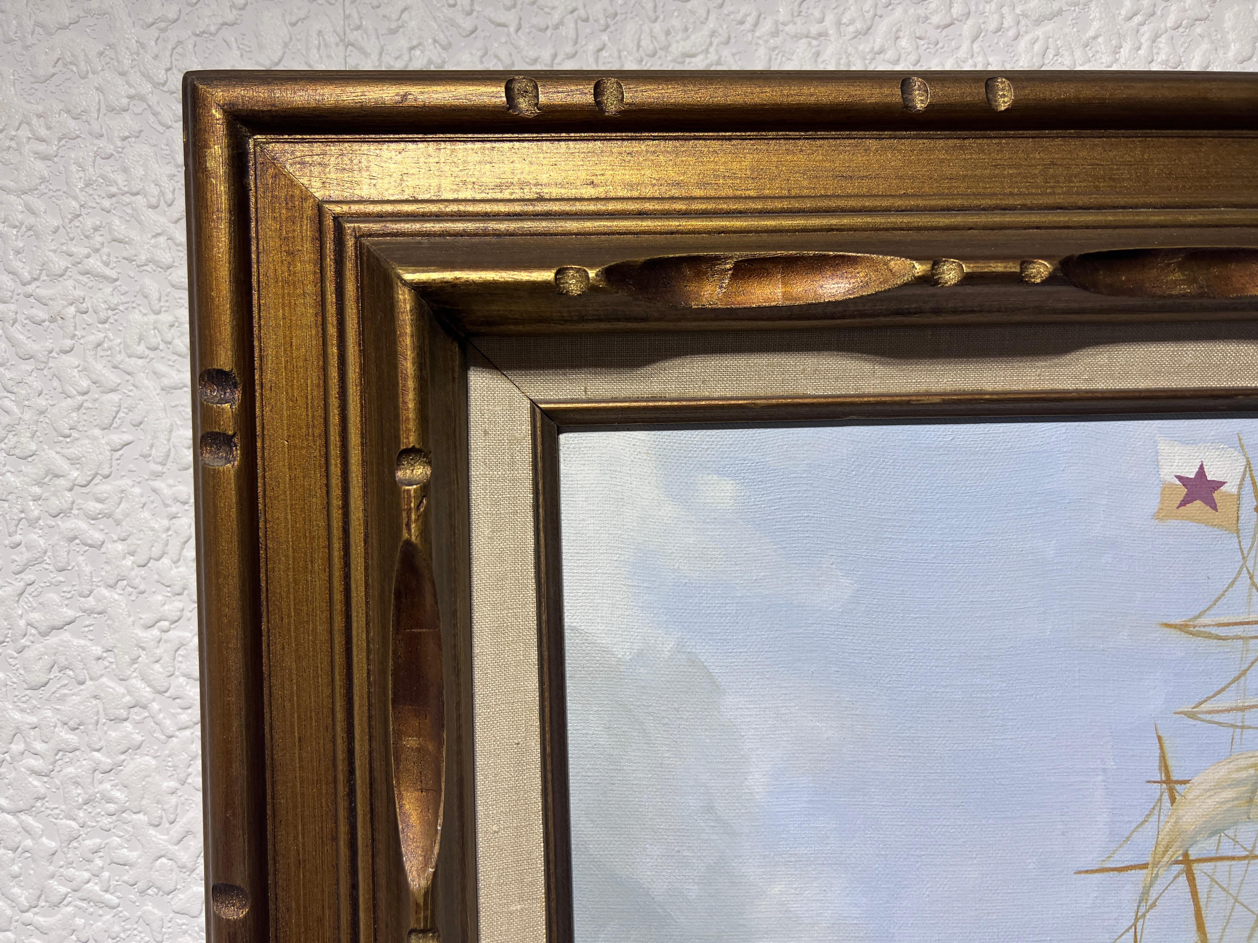 Original Oil painting on canvas, seascape, Sailing Ship, signed M.Downing 4