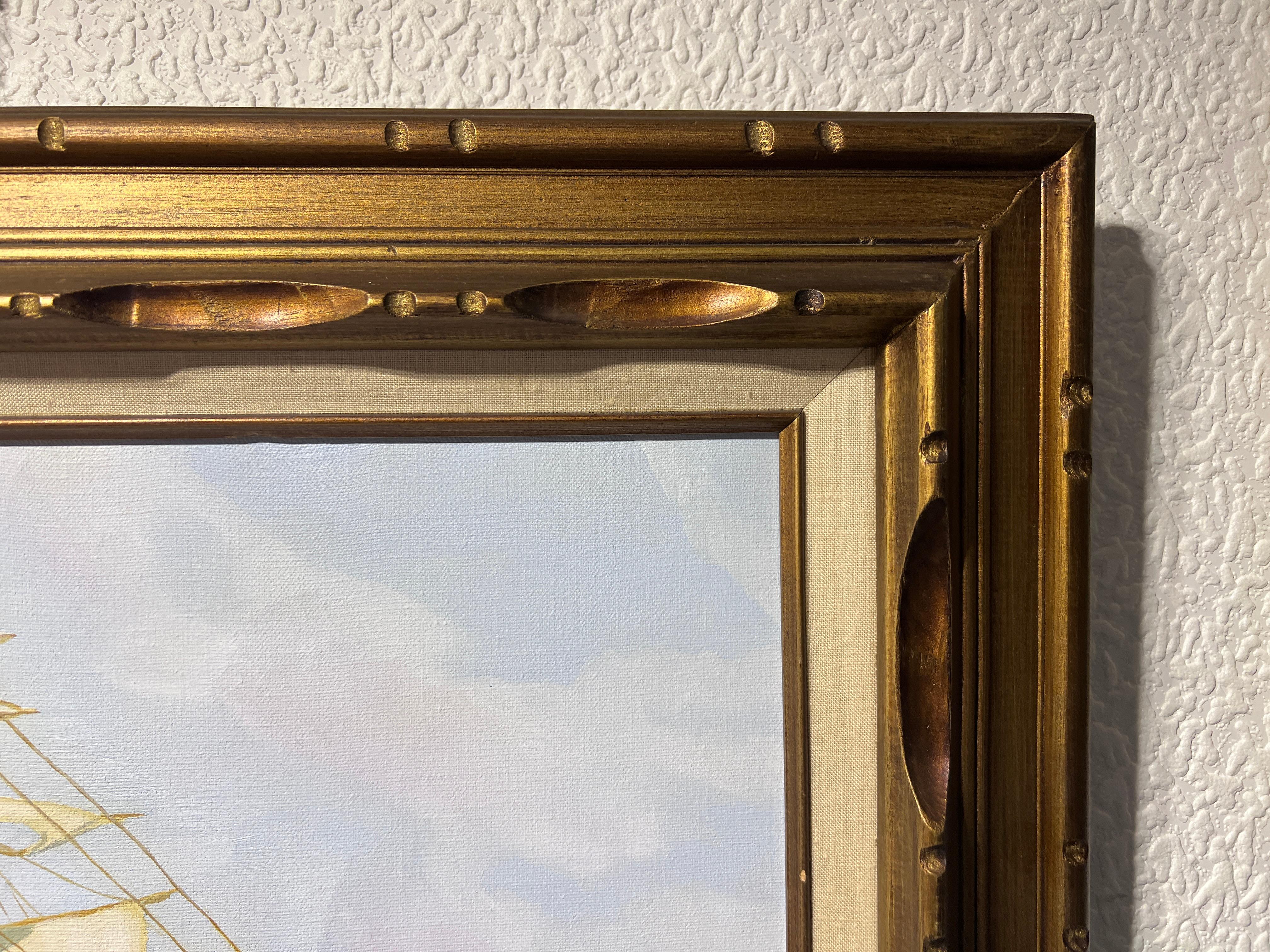 Original Oil painting on canvas, seascape, Sailing Ship, signed M.Downing 5