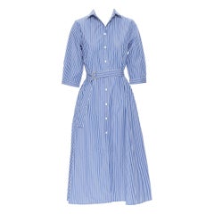S.M.D. STRIPES 100% cotone blu a righe bianche con cintura US0 XS