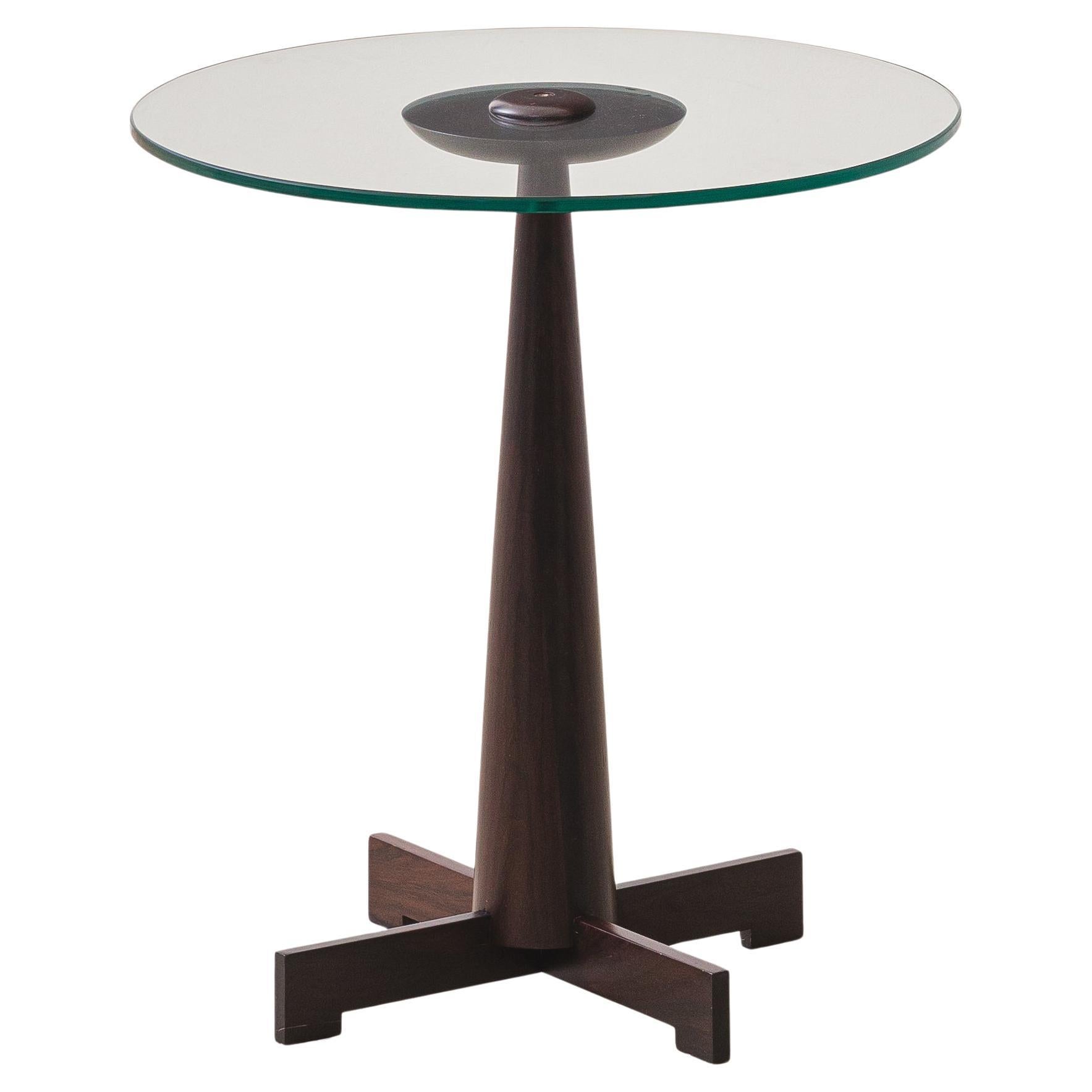 Me 508 Beistelltisch von Jorge Zalszupin, Palisanderholz und Glas, Brasilien, um 1959