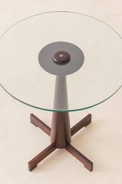 Tables d'appoint Me 508 de Jorge Zalszupin, bois de rose et verre, Brésil, vers 1959