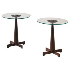 Me 508 Side Tables by Jorge Zalszupin, Rosewood and Glass, Brazil, circa 1959