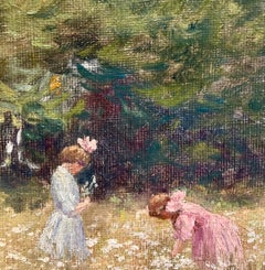 Little Girls Picking Flowers