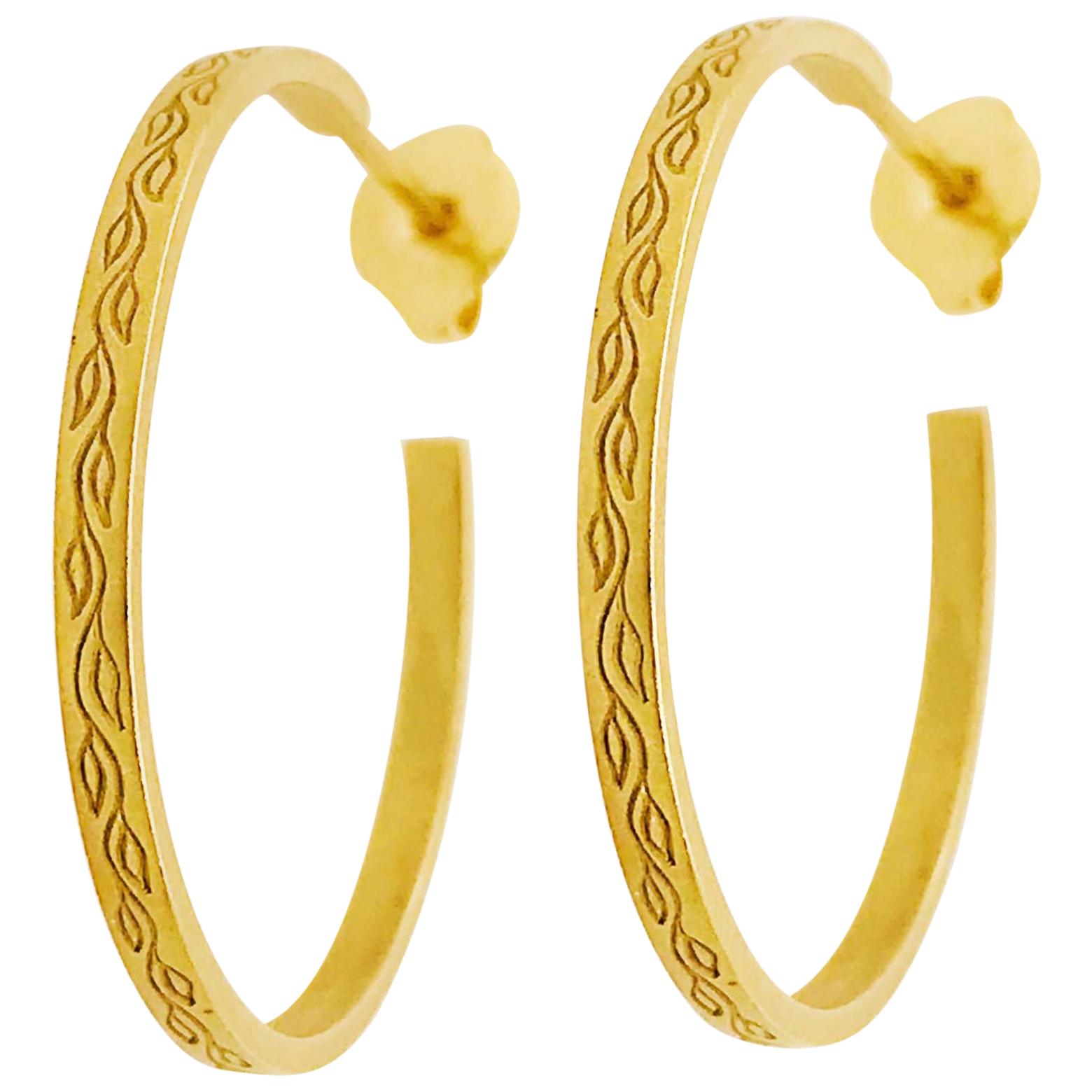 18k Me & Ro Creolen, Paisley Kollektion 18 Karat Gold Creolen, Original