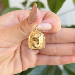 Me & Ro Ruby 18 Karat Yellow Gold Buddha Pendant