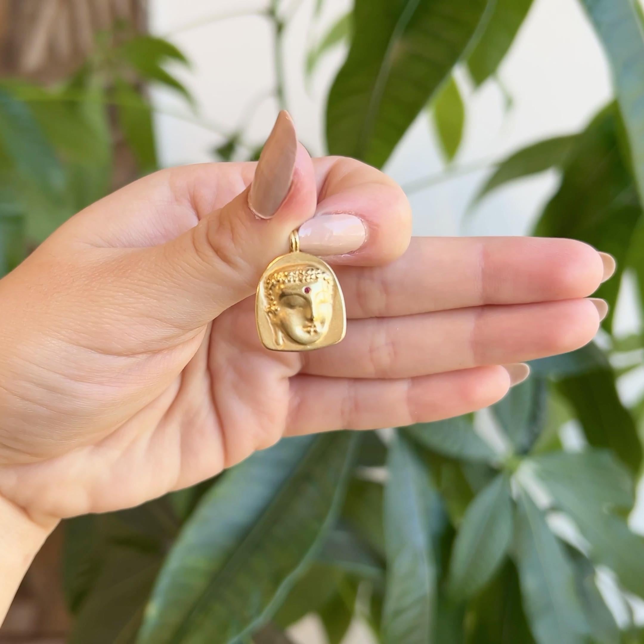 ruby buddha pendant