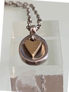 Me & Ro Silver 10k Gold heart Accent Necklace