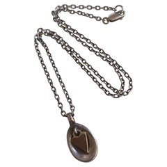 Me & Ro Silver 10k Gold heart Accent Necklace