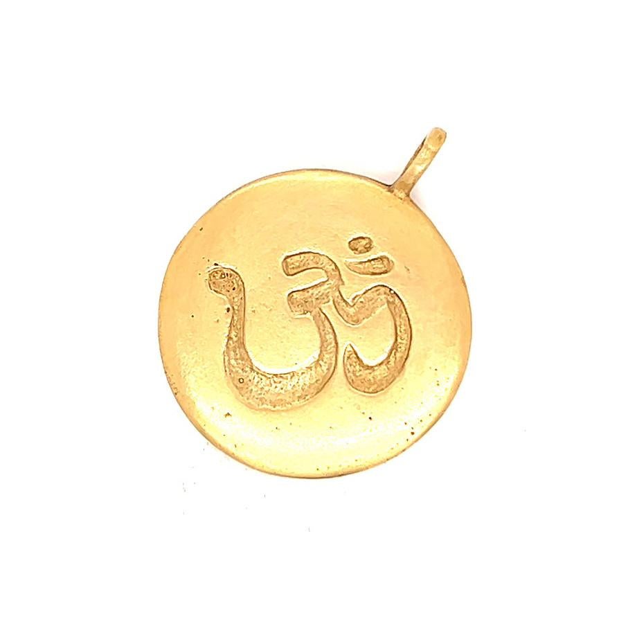 Me & Ro 14 Karat Yellow Gold Om Disk Pendant 1
