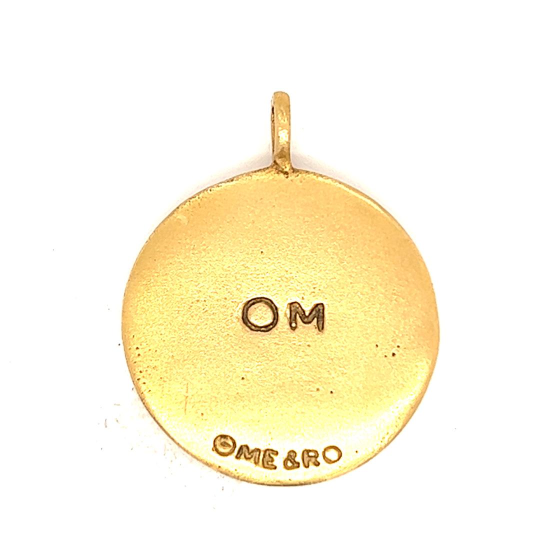 Me & Ro 14 Karat Yellow Gold Om Disk Pendant 2