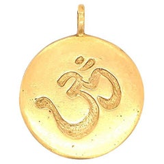 Me & Ro 14 Karat Yellow Gold Om Disk Pendant