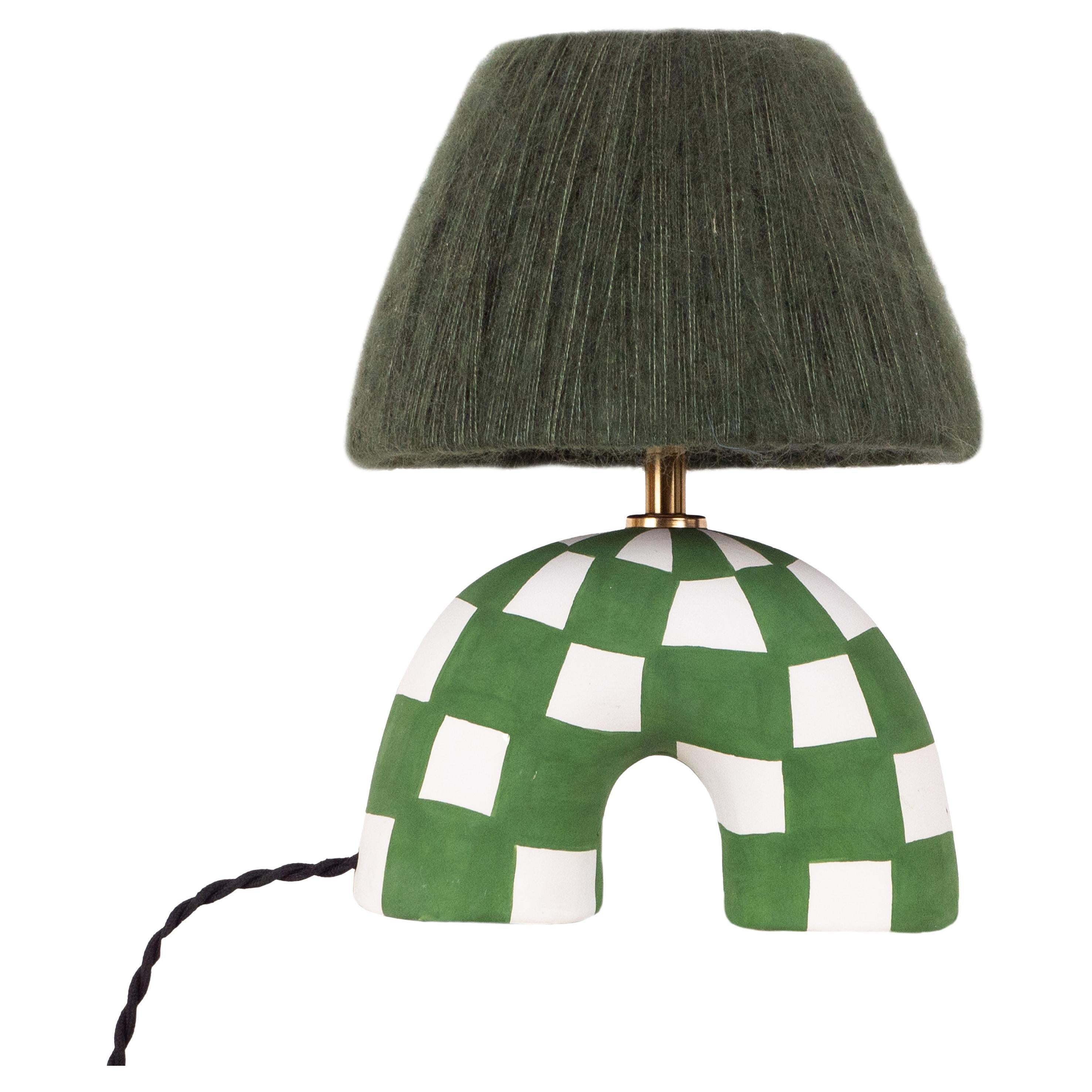 ''Me'' Table Lamp - Emerald Checkerboard (Matte)